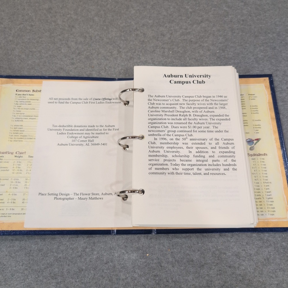 Course Offerings Auburn University Campus Club 65th Anniversary Cookbook 2011 - Picture 3 of 5